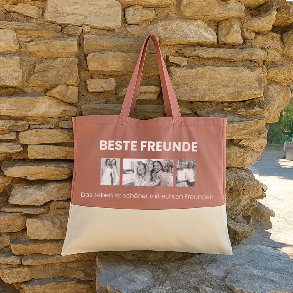 Personalised Photo Tote Bag with Custom Text