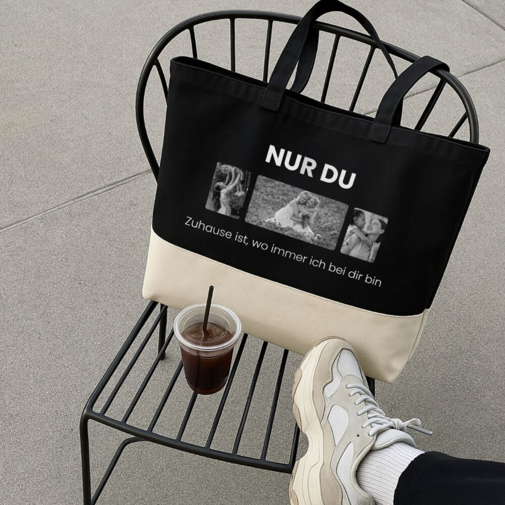 Personalised Photo Tote Bag with Custom Text