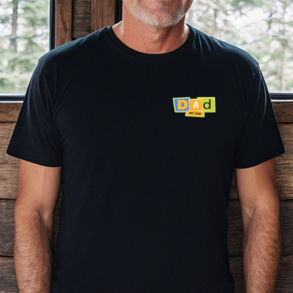 Personalised Dad T-Shirt with Memphis-Style Design