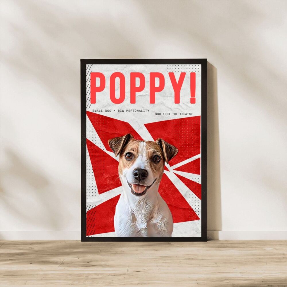 Personalised Pet Poster with Photo and Name – Retro Halftone