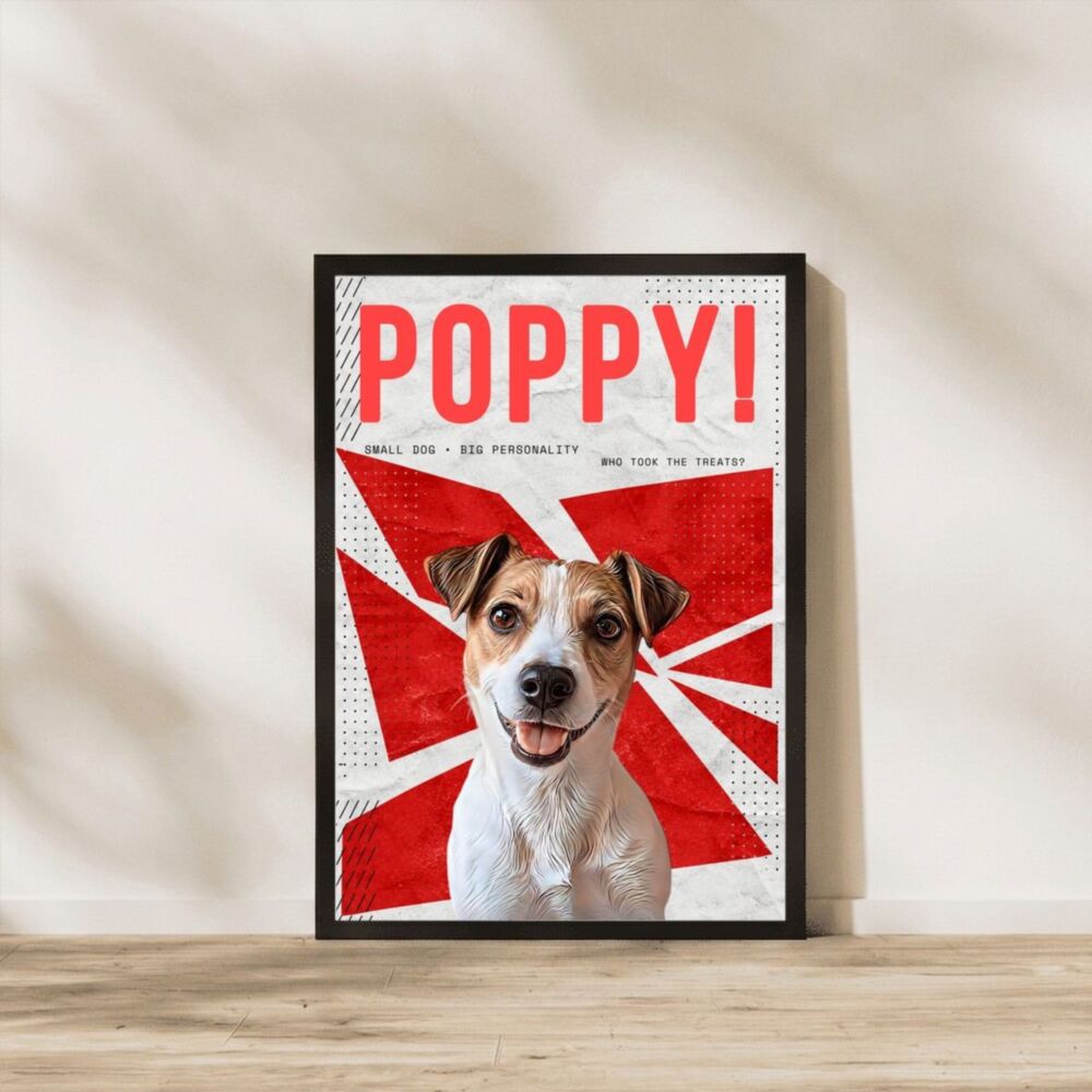 Personalised Pet Poster with Photo and Name – Retro Halftone