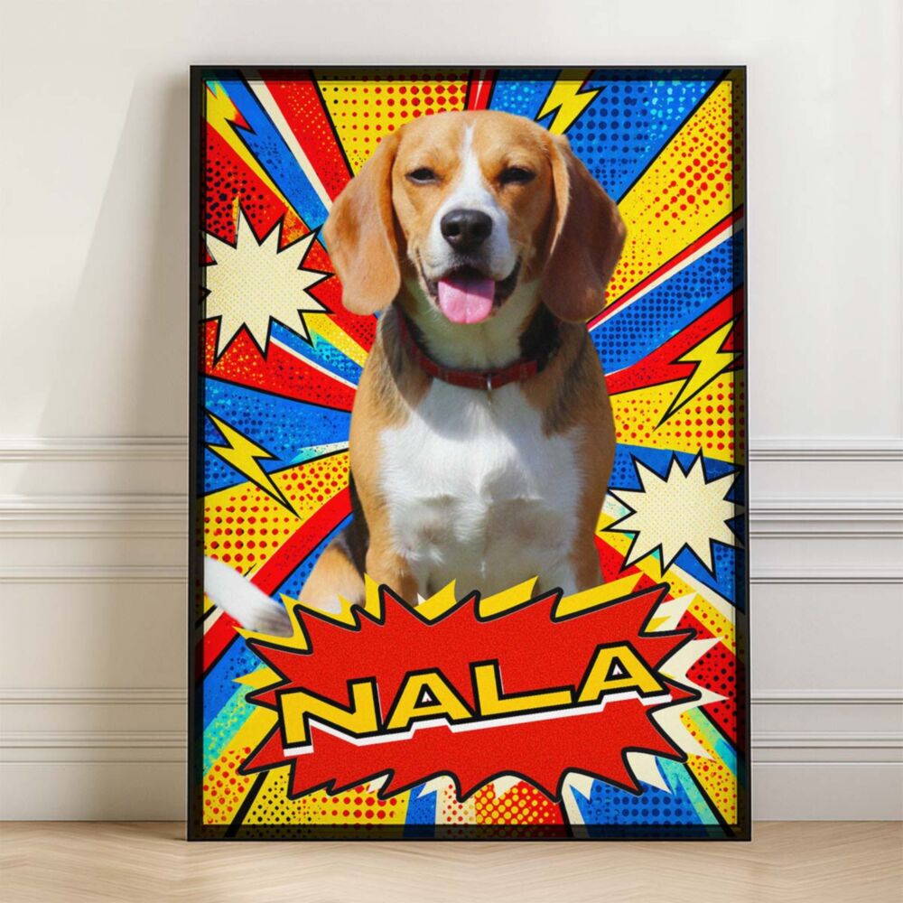 Personalised Pop Art Pet Poster with Photo and Name