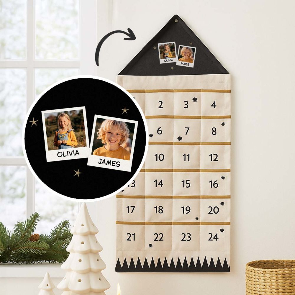 Personalisierbarer Adventskalender im Polaroid-Design Personalisierbarer Adventskalender im Polaroid-Design