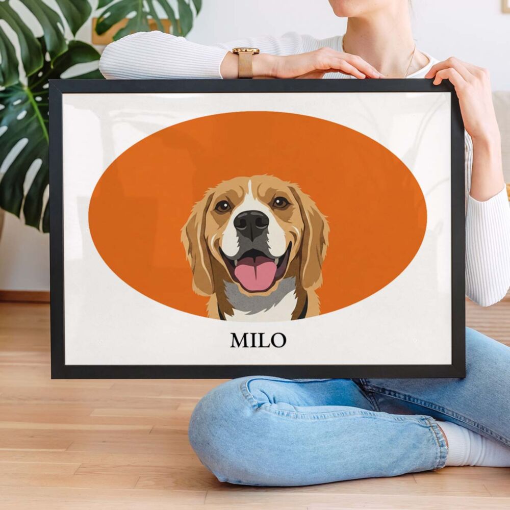 Personalised Pet Portrait Illustration Poster