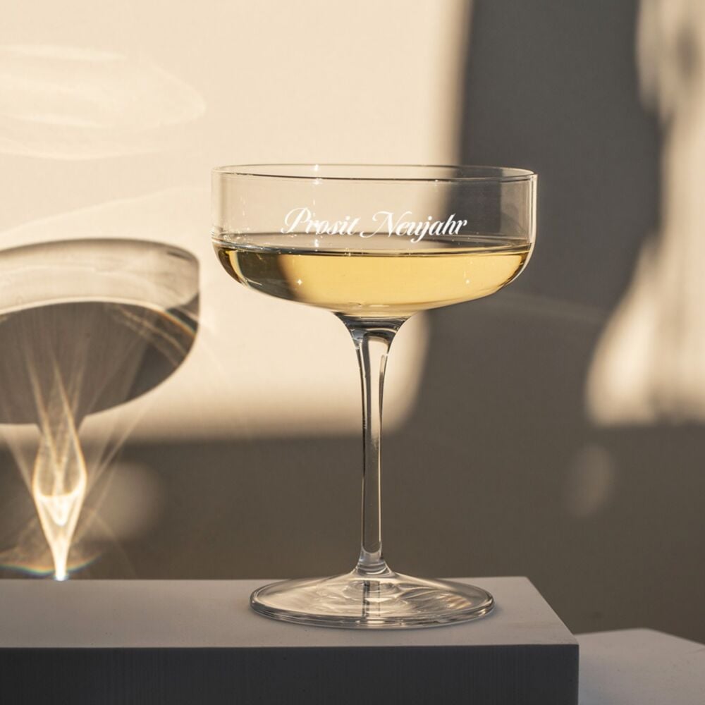 Personalised Champagne Coupe Glass with Custom Text