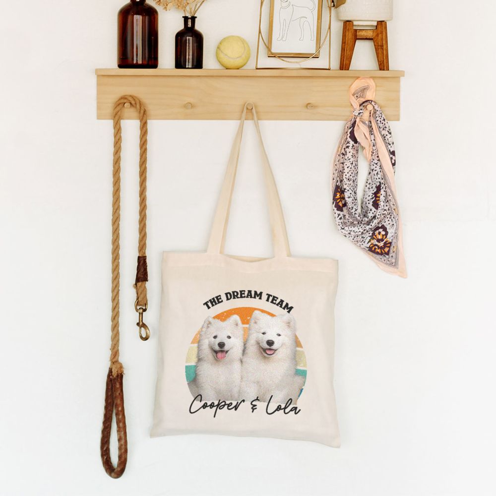 Personalised Retro Tote Bag with Pet