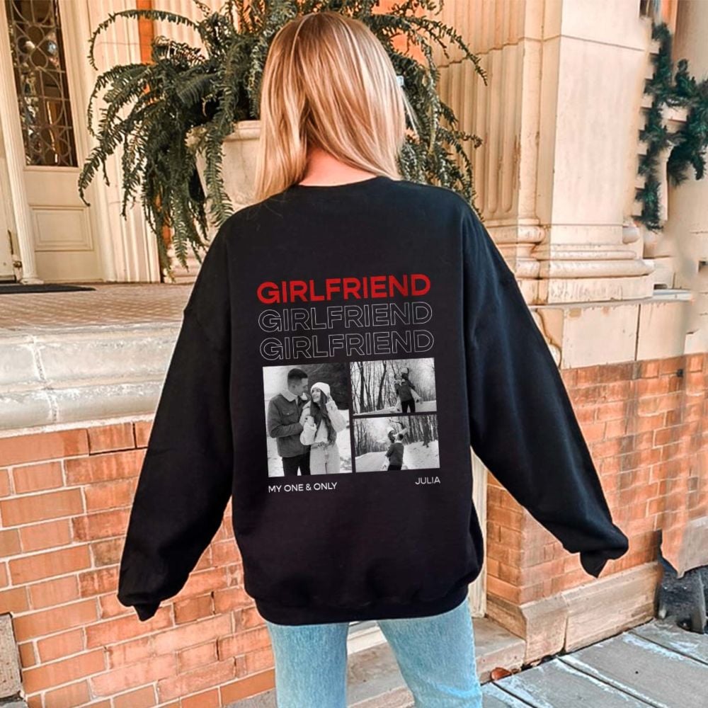 Personalised Sweatshirt with Monochrome Photos and Text