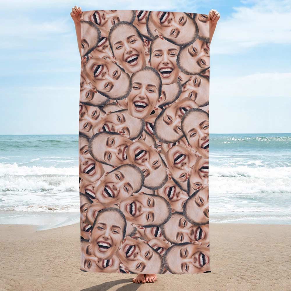 Beach Face - Personalised Beach Towel