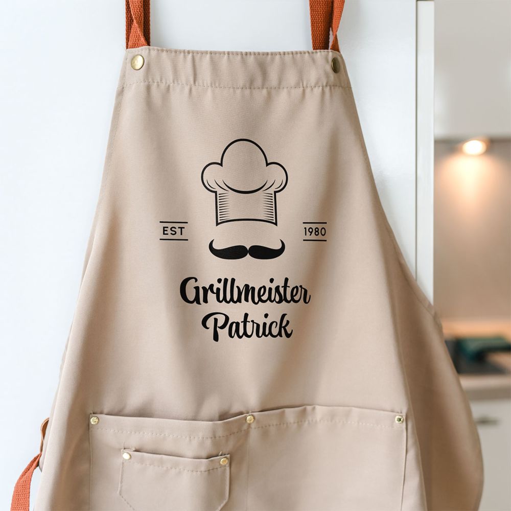 Personalised Grill Master Apron with Text