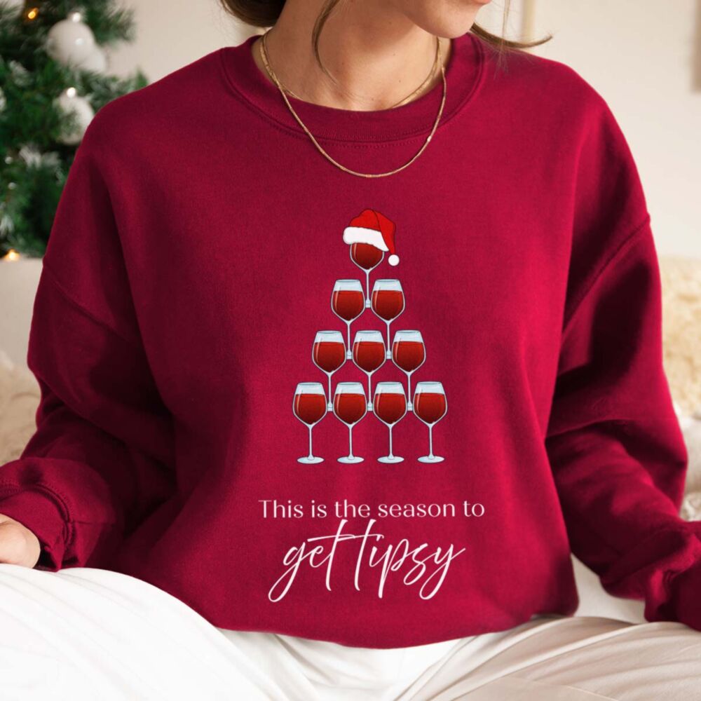 Personalised Wine Christmas Sweatshirt