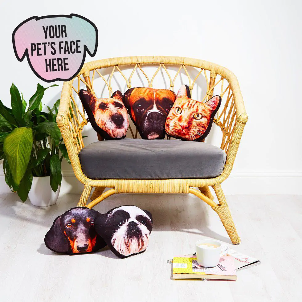 Personalised dog shop print cushions