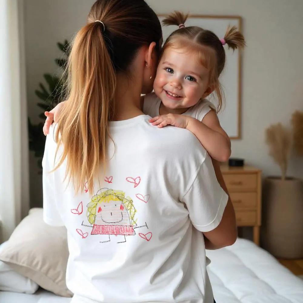Personalised T-Shirt with Dual-Sided Drawing