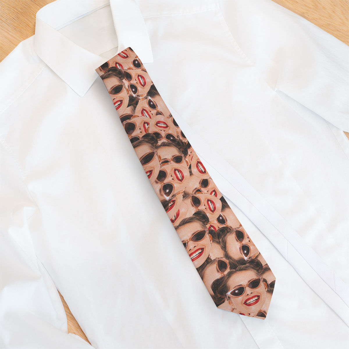 custom tie with faces