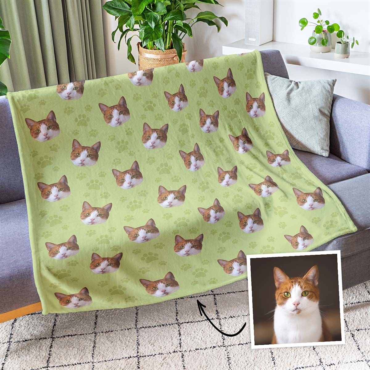 HOT Fleece Throw Cat Blanket For Kids Heated Cat Fleece Throw