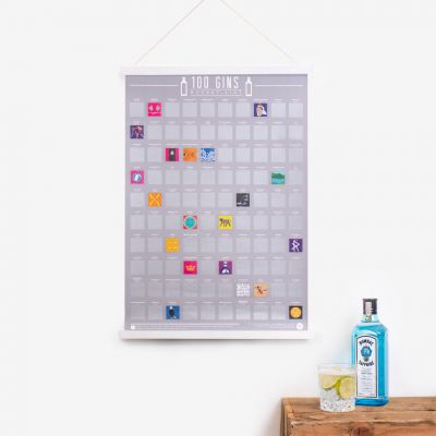 100 Gins Scratch Poster