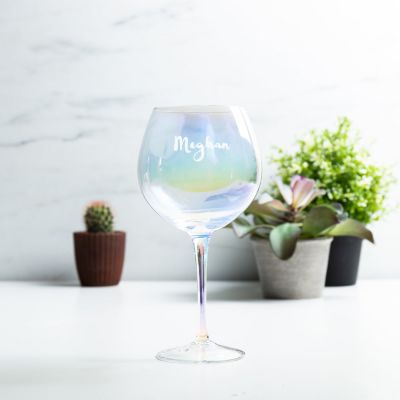 Personalised Iridescent Gin Glass