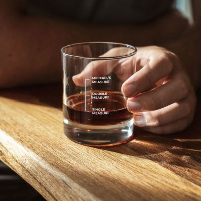 Personalised whisky measure glass