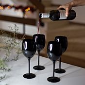 Set of 4 Black Wine Glasses