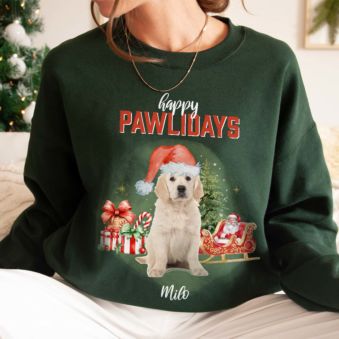 Personalised Bootleg Christmas Sweatshirt with Pet