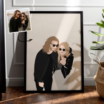 Custom illustration couple poster