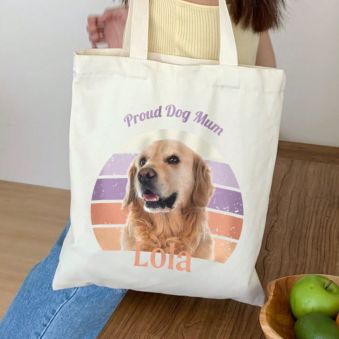 Personalised Retro Tote Bag with Pet