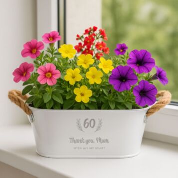 Personalised Planter with Wreath and Text