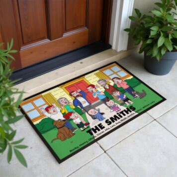 Personalised Doormat with Cartoon Family