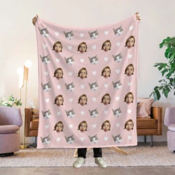 Personalised Blanket with Pet and Face