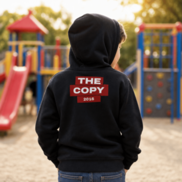 Personalised Kids Hoodie with Custom Year – The Copy Stamp Design