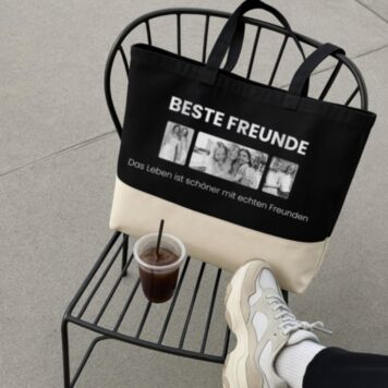 Personalised Photo Tote Bag with Custom Text