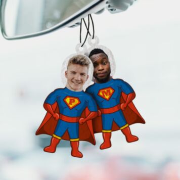 Personalised Superhero Face Air Freshener (Set of 2)