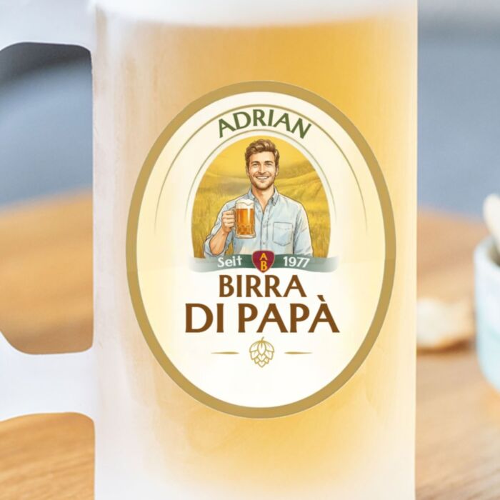 Personalised Beer Mug with Photo and Name