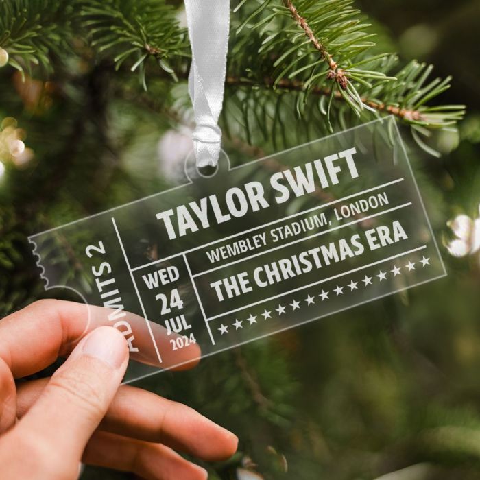 Personalised Concert Ticket Tree Decorations