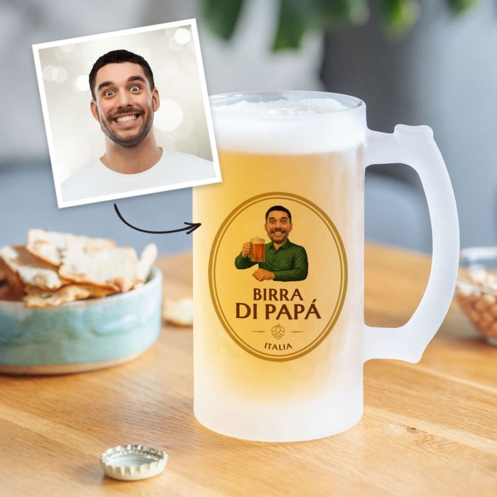 Personalised Beer Stein with Face and Logo