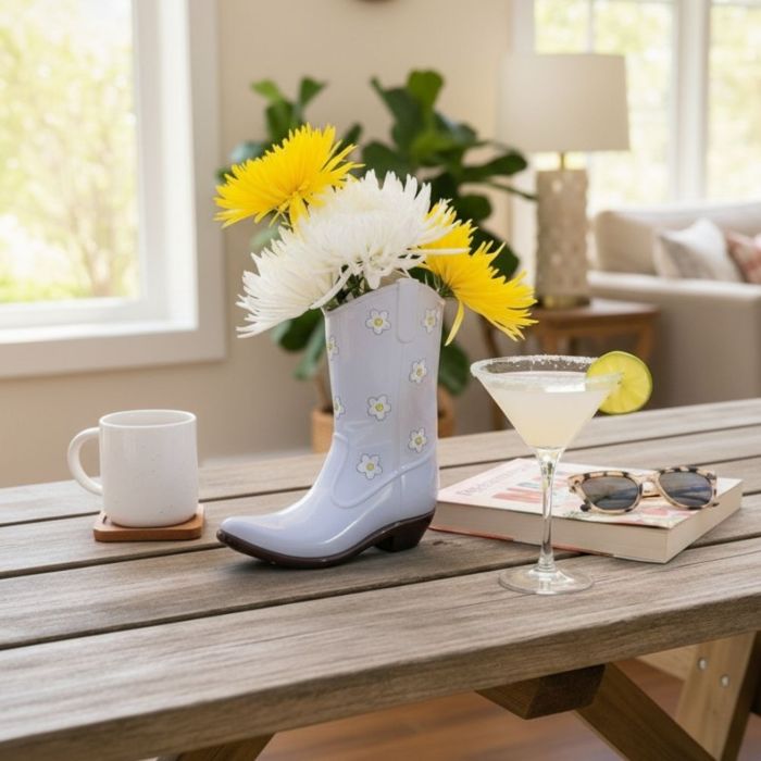 Cowboy Boot Vase