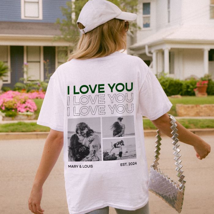 Personalised T-Shirt with Black and White Photos and Text