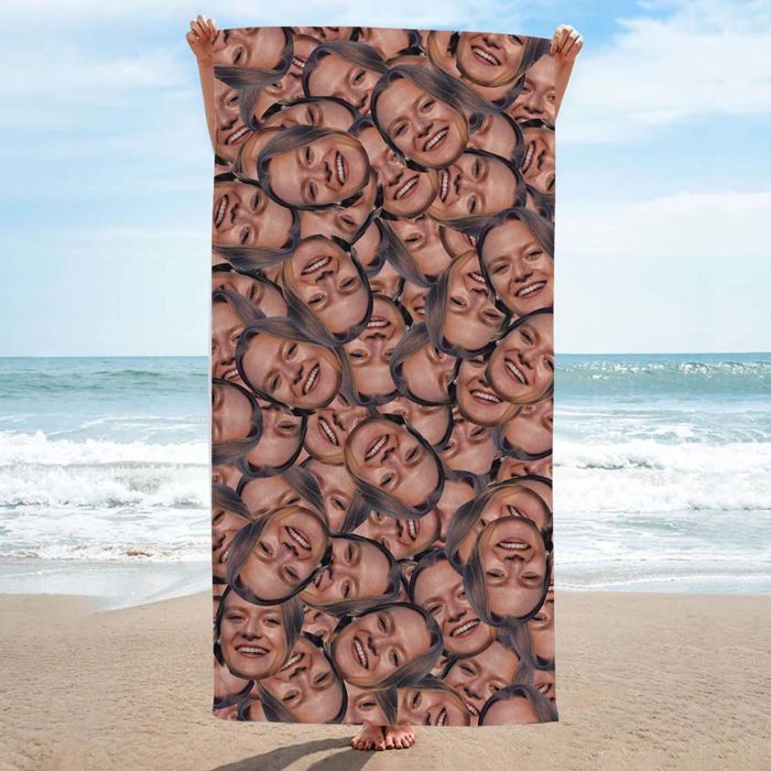 Beach Face - Personalised Beach Towel