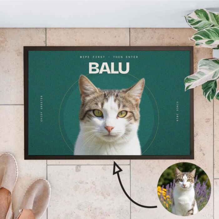 Personalised Doormat With Photo and Pet Names