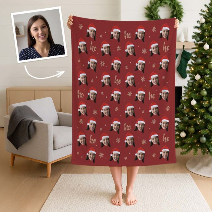 Personalised Christmas Face Blanket
