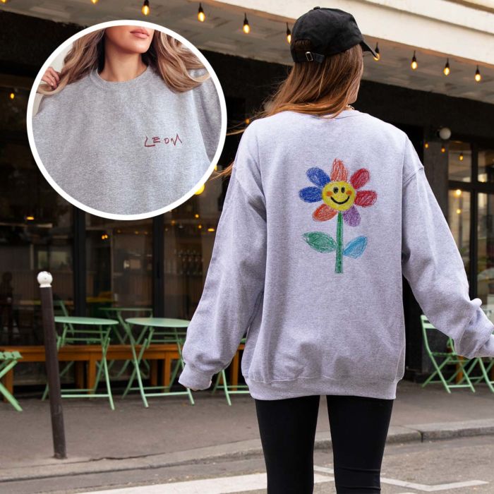Personalised Sweatshirt with Dual-Sided Drawing