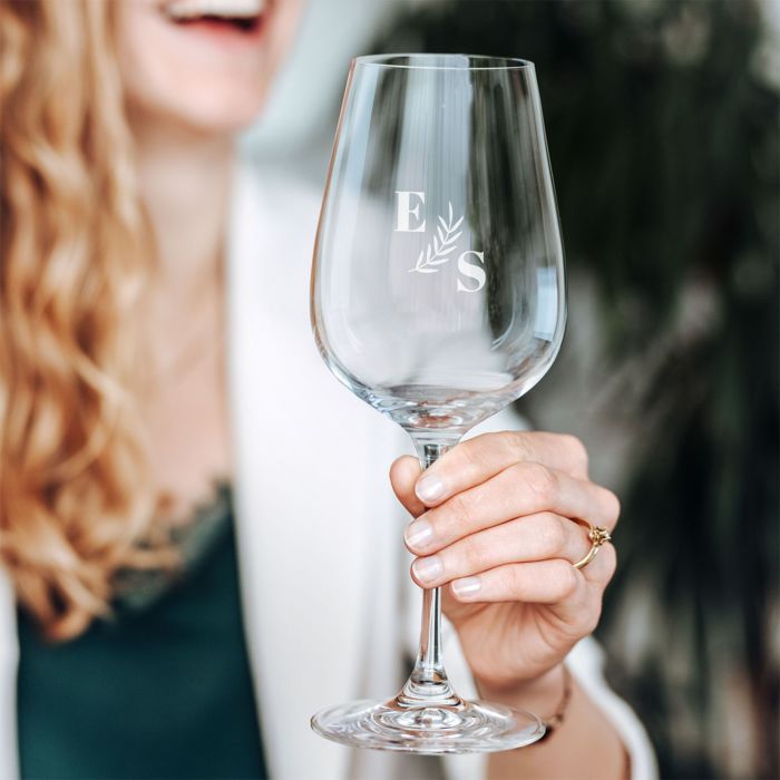 Personalised Wine Glass with Initials and Design