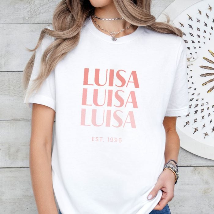 Personalised Three Line T-Shirt