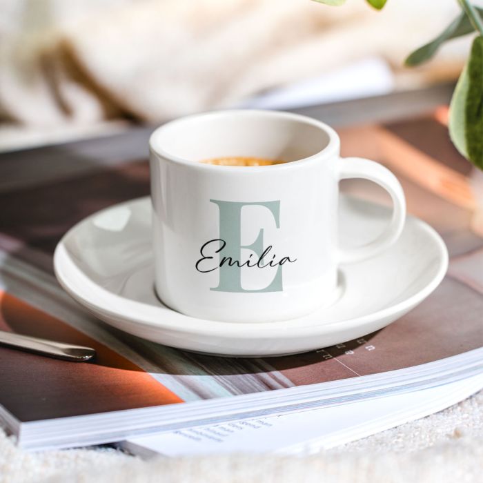 Personalised Monogram Espresso Mug Set of 2