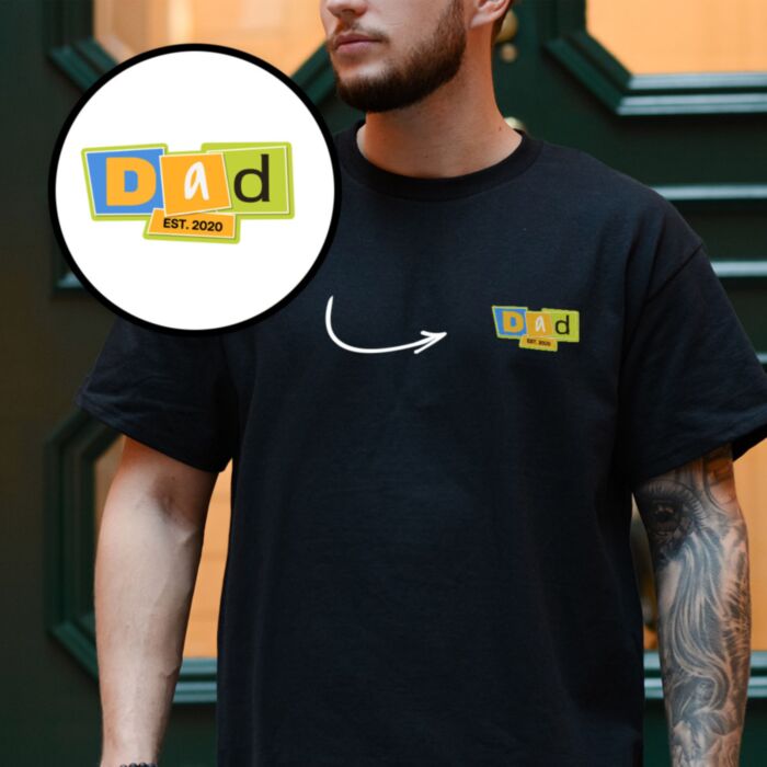 Personalised Dad T-Shirt with Memphis-Style Design