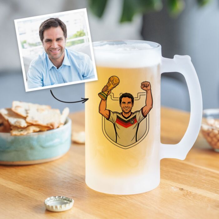 Personalised World Cup Beer Mug with Photo