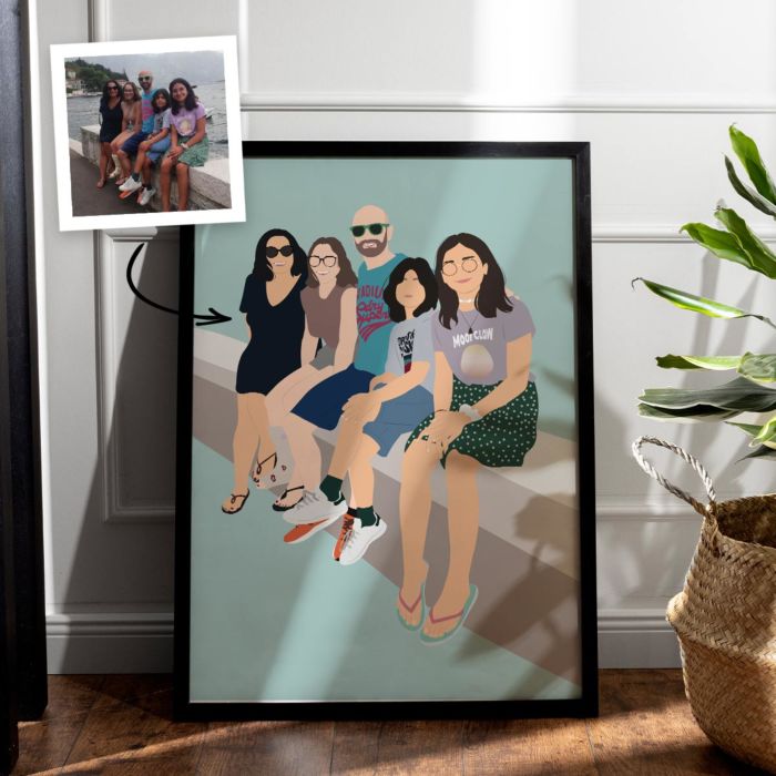 Custom Illustrated 5 Person Poster