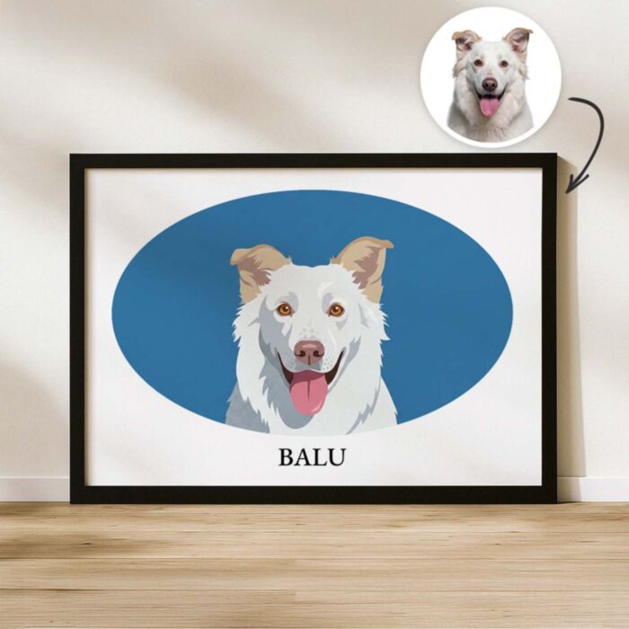 Personalised Pet Portrait Illustration Poster