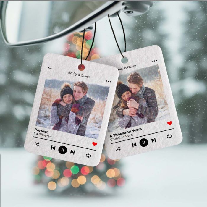 Personalised Car Freshener with Photo and Song Title