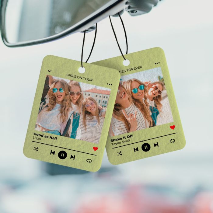 Personalised Car Freshener 2-Pack with Photo and Song Title