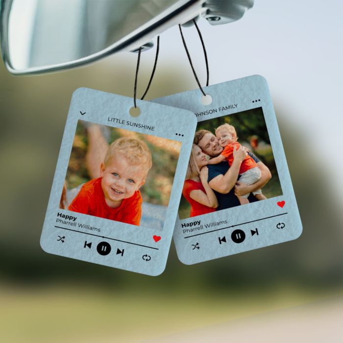 Personalised Car Freshener 2-Pack with Photo and Song Title